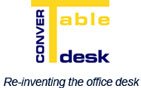 Convertable Desk Logo. Re-inventing the office desk.